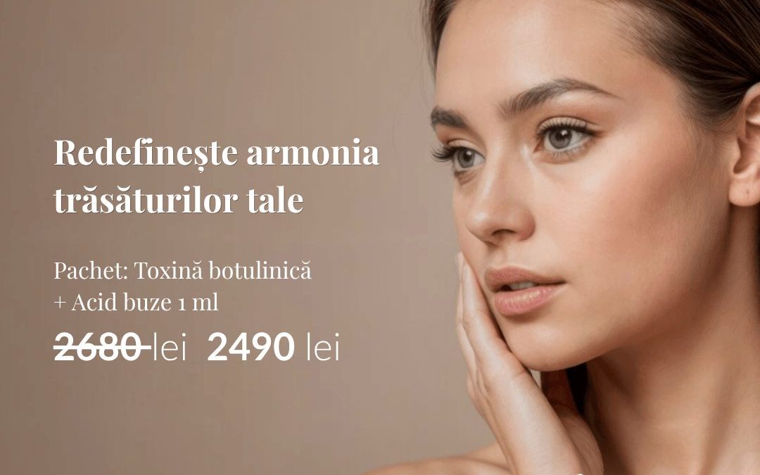 Pachet toxină + acid hialuronic buze